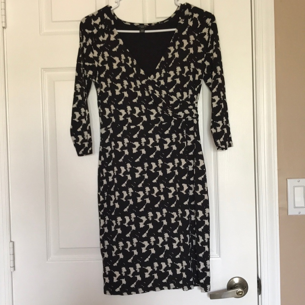 Ann Taylor Dress Black and Cream